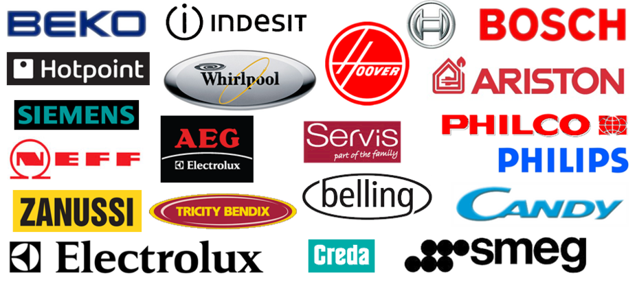 Картинка брендов стиральных машин, которые ремонтирует мастер Фото брендов стиральных машин, которые мы ремонтируем на дому